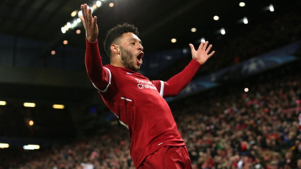 Alex Oxlade-Chamberlain celebrates his goal