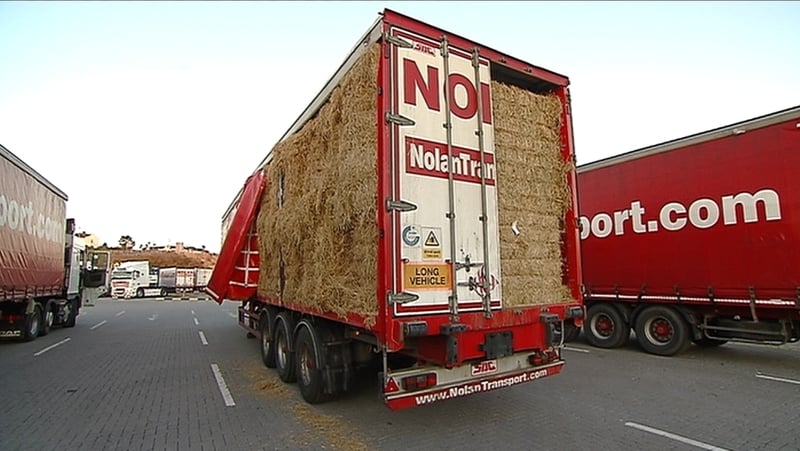 Fodder arriving at Rosslare earlier this year