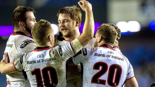 Ulster's Iain Henderson celebrates scoring the winning try