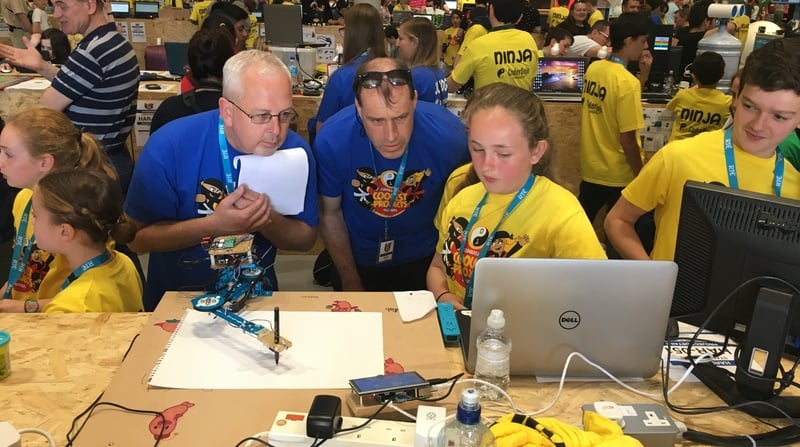 11-year old Laura presents her Coolest Projects entry to the judges.