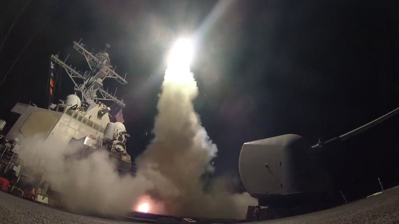 The US fired cruise missiles at a Syrian military airfield in 2017 in retaliation for a chemical attack in Idlib province