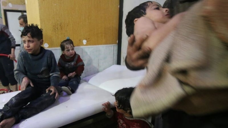 Around 40 people died in the April attack in Douma