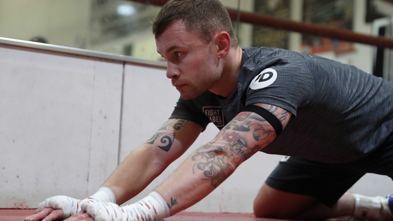 Carl Frampton stretches at VIP Boxing Gym