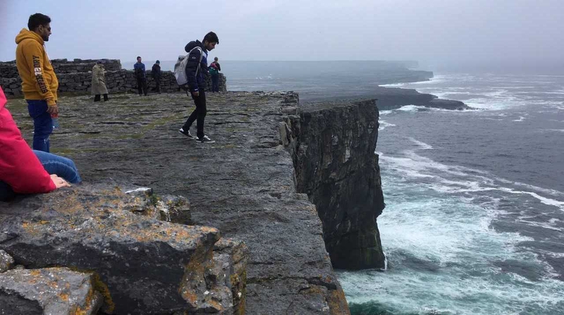 Tourists at Dún Aonghasa today
