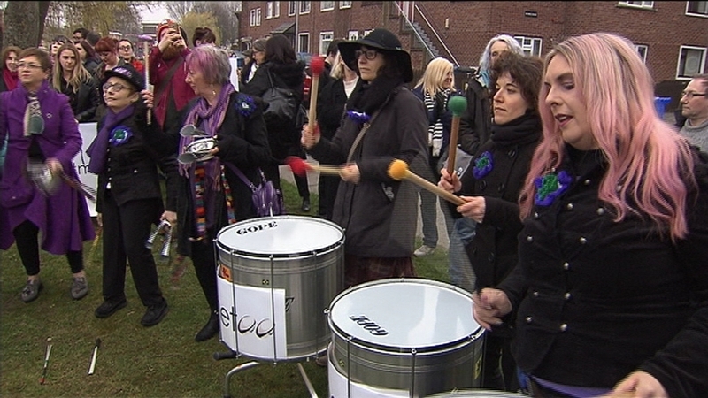 The demonstration was organised by the Belfast Feminist network