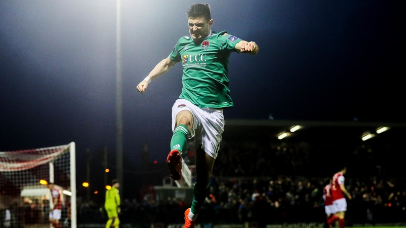 Cork City's Graham Cummins celebrates what turned out to be the match-winning goal