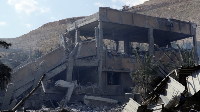 The Scientific Research Centre building in the Barzeh district of Damascus that was hit by air strikes overnight