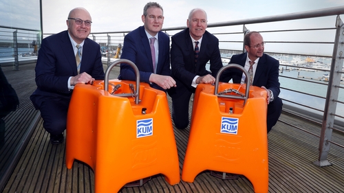 Professor Chris Bean (second from right) among those at the launch of the equipment today