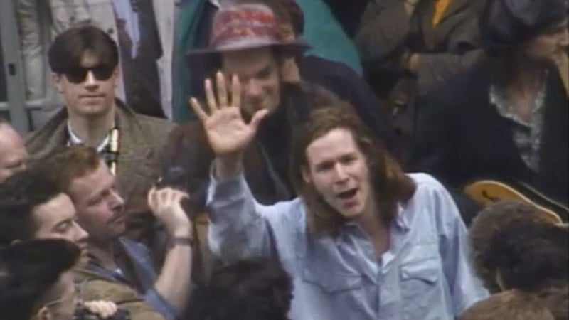 Hothouse Flowers pictured in 1988 with Leo on the top left