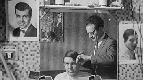 Frank Hall and hairdresser (1968)