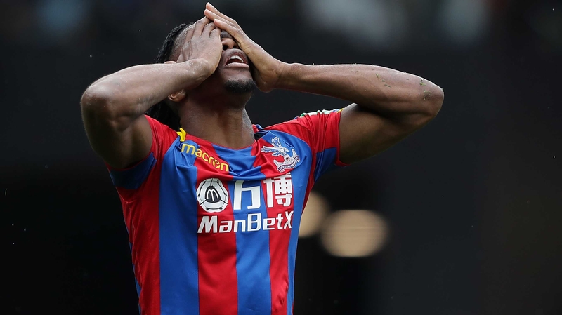 Wilf Zaha was booked for diving