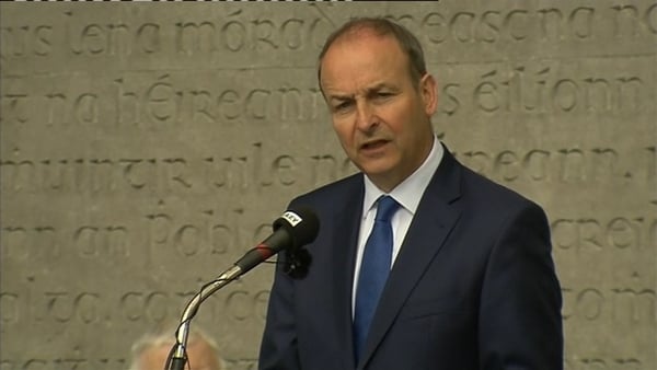 Leader Micheál Martin addresses the Fianna Fáil 1916 Commemoration at Arbour Hill in Dublin