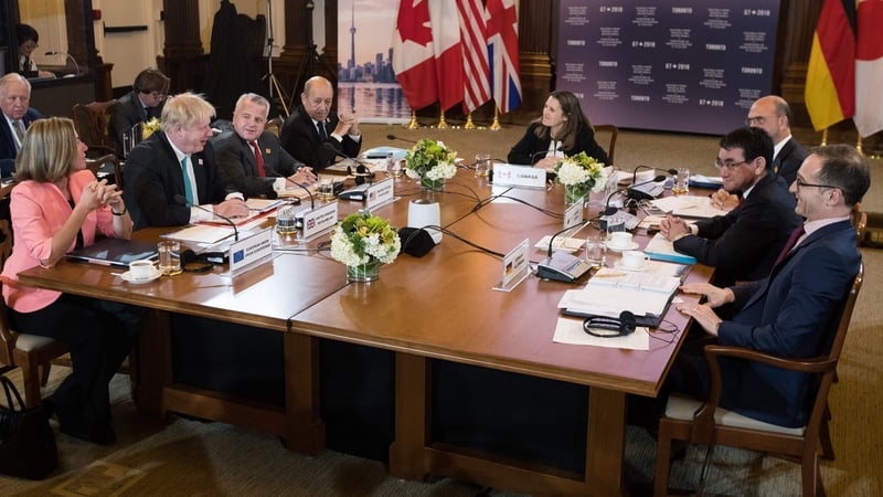 The ministers, meeting in Toronto for two days, discussed tension with Russia, Iran and North Korea