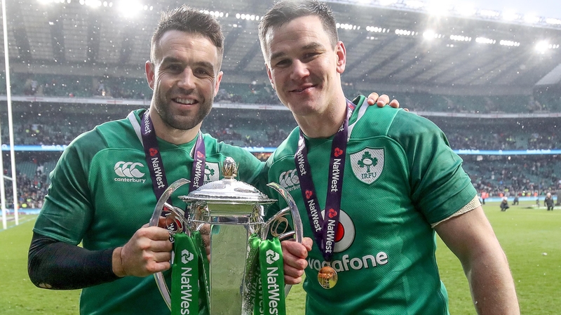 Conor Murray (L) with Jonathan Sexton