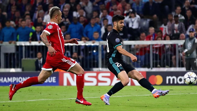 Marco Asensio scores the second goal for Real Madrid