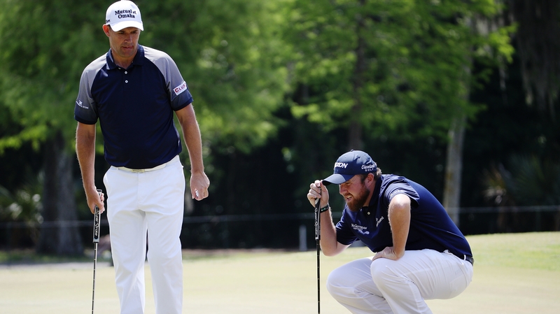 Padraig Harrington and Shane Lowry during the third round of the Zurich Classic
