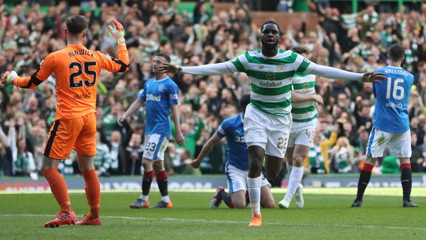 Odsonne Edouard scored Celtic's opening two goals in their 5-0 destruction of Rangers this afternoon