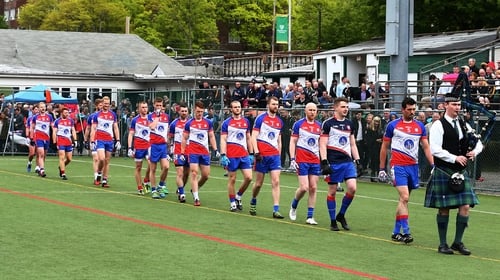 The New York team in parade prior to last year's clash with Leitrim