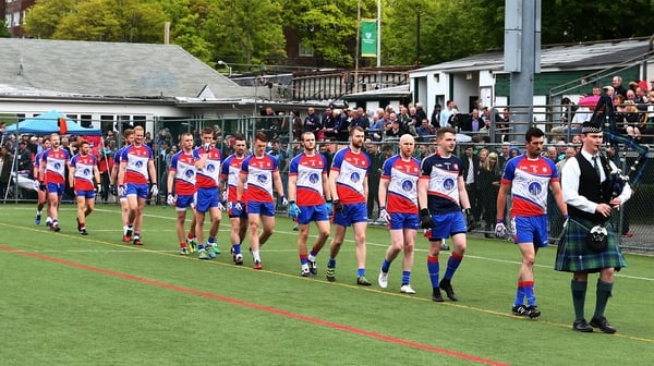 The New York team in parade prior to last year's clash with Leitrim
