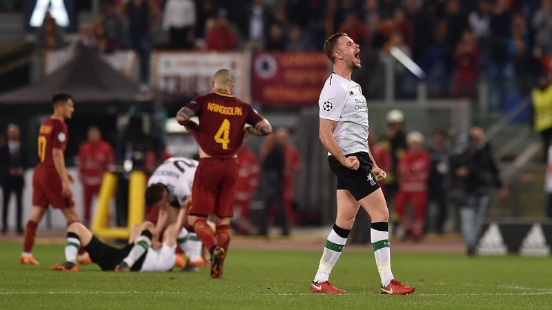 Liverpool captain Jordan Henderson reacts at the full-time whistle