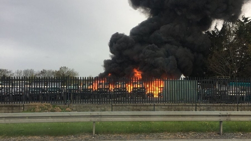 The incident happened just north of Junction 8, between Johnstown and Kill (Pic: @Softwash_Ire)