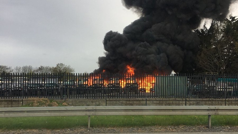 The incident happened just north of Junction 8, between Johnstown and Kill (Pic: @Softwash_Ire)