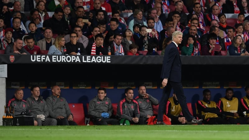 Arsenal manager Arsene Wenger during the 1-0 defeat to Atletico Madrid at the Wanda Mteropolitano