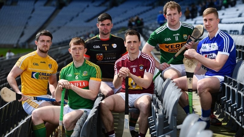 Conor McGinley of Antrim, Damien Healy of Meath, Brian Tracey of Carlow, Eoin Price of Westmeath, Padraig Boyle of Kerry and Ross King of Laois