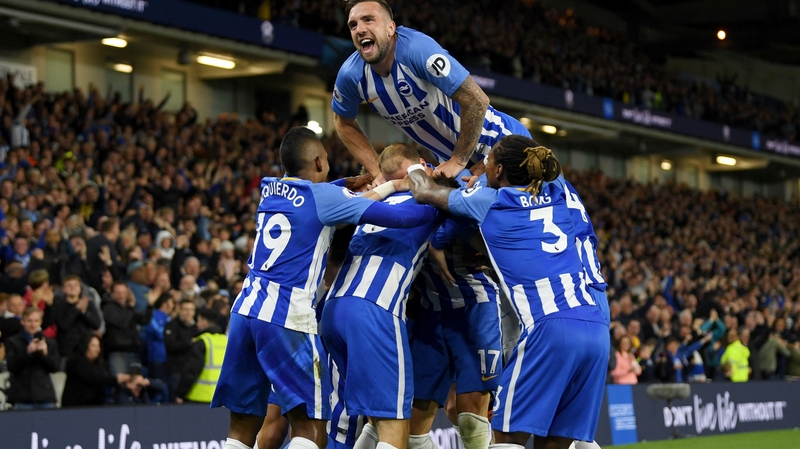 Shane Duffy celebrates Gross' goal