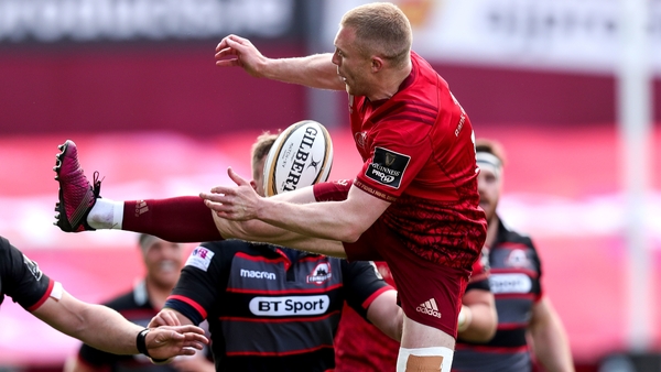 Keith Earls takes an aerial ball at Thomond Park