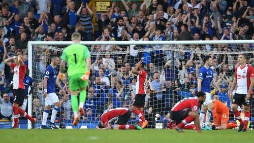 Southampton players react after Tom Davies' equaliser