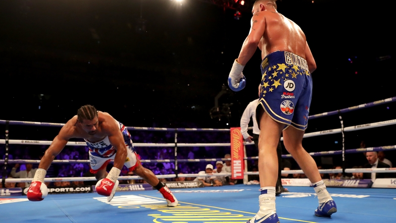 Bellew knocked down Haye (r) three times