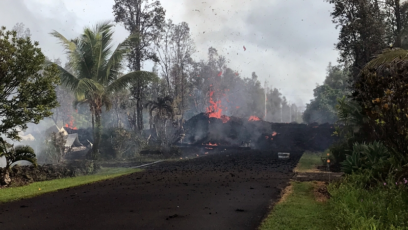 The US Geological Survey has said that several new lava fissures had opened in the Leilani Estates subdivision of Puna District, about 19km from the volcano