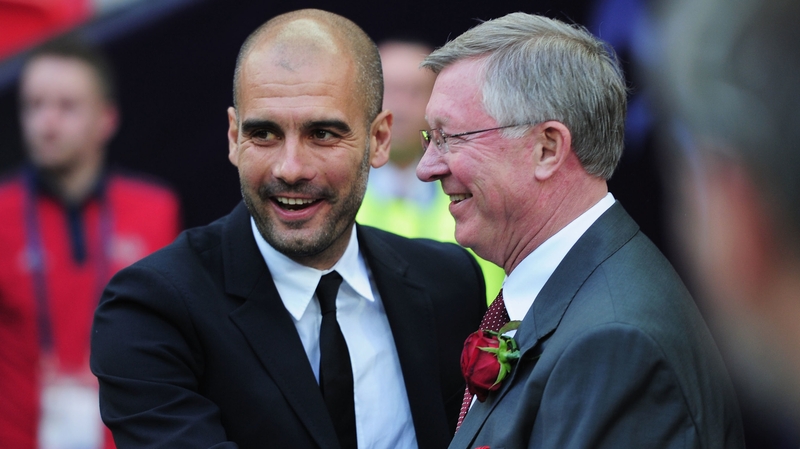 Pep Guardiola (L) is good friends with Alex Ferguson
