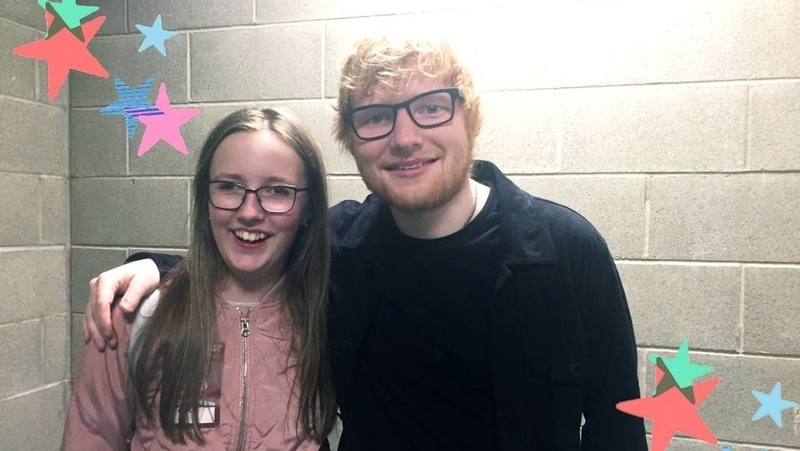 Amelia Phelan and Ed Sheeran. Twitter/PhelanVicky