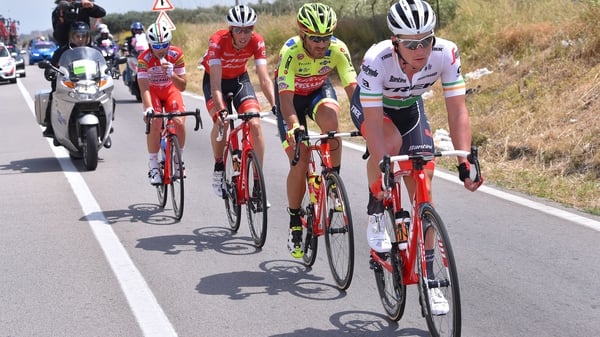 Ryan Mullen leads a breakaway group