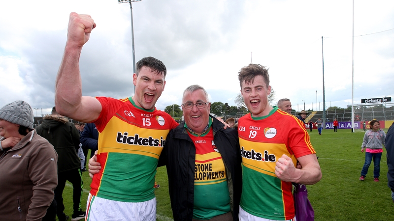 John Murphy (left) celebrates the win over Wexford in last year's championship