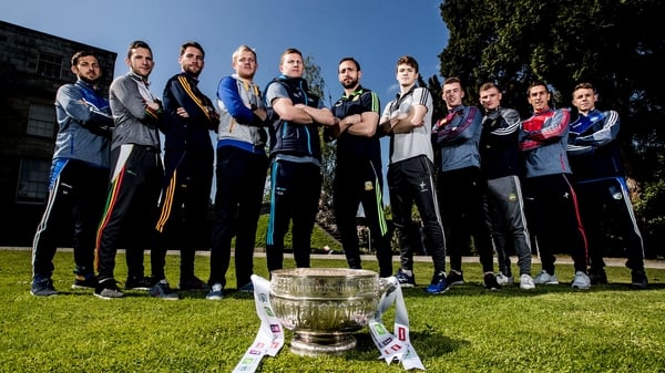 Representatives from the 11 Leinster football contenders
