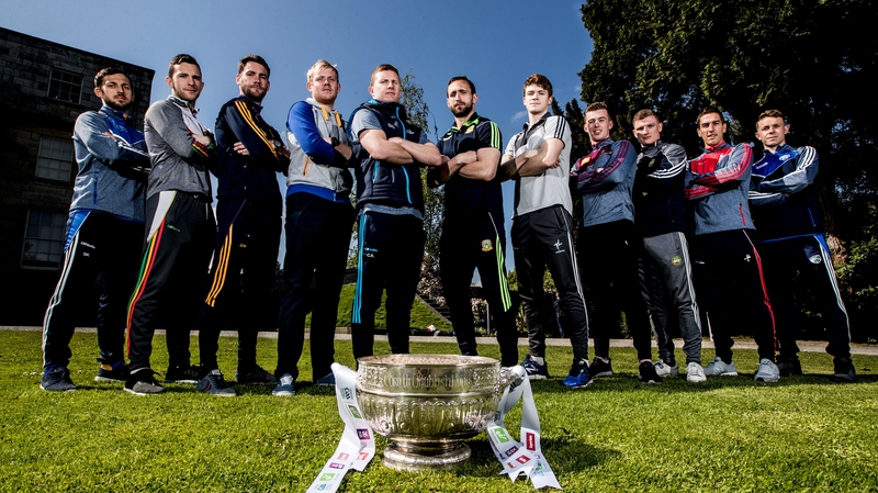 Representatives from the 11 Leinster football contenders