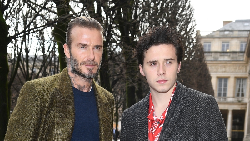 David Beckham with his eldest son, Brooklyn