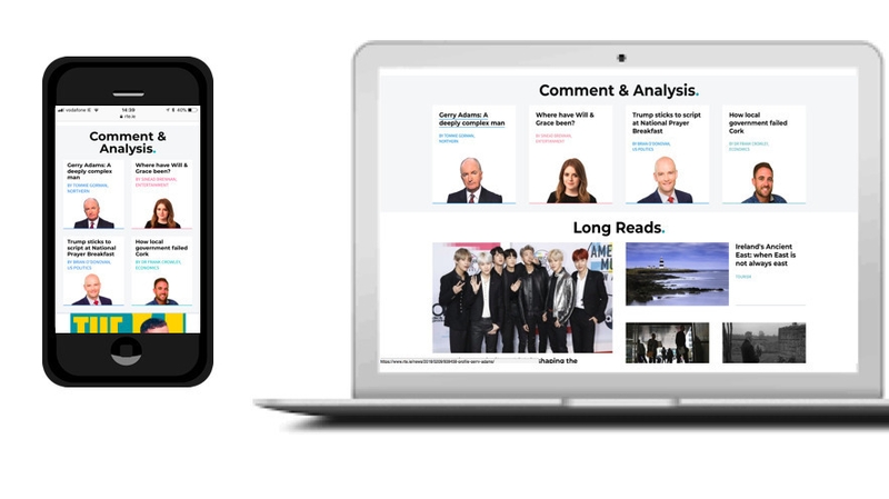 RTE.ie - mobile and desktop