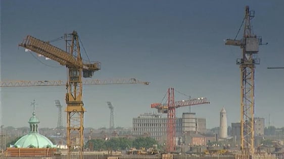 Cranes on Dublin skyline