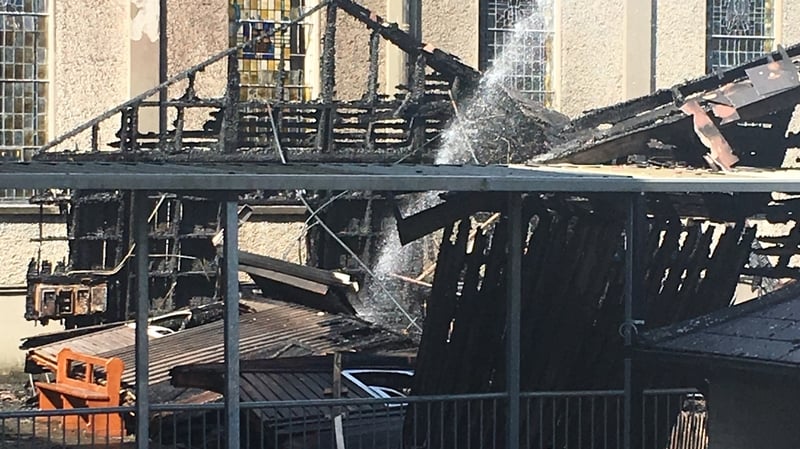 The blaze was spotted at 3am by a passer-by who raised the alarm