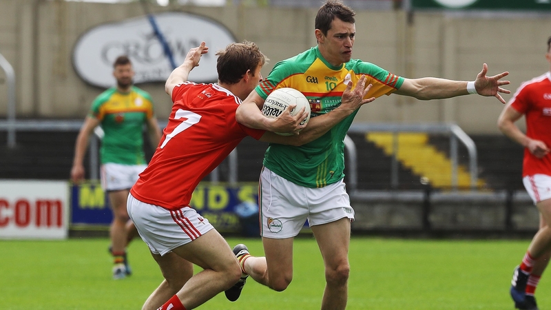 Carlow's Sean Gannon and Anthony Williams of Louth