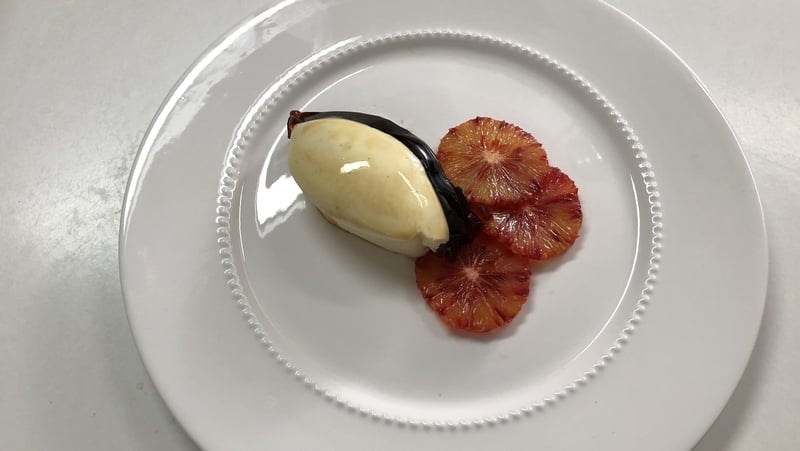 Vanilla mousse with espresso jelly