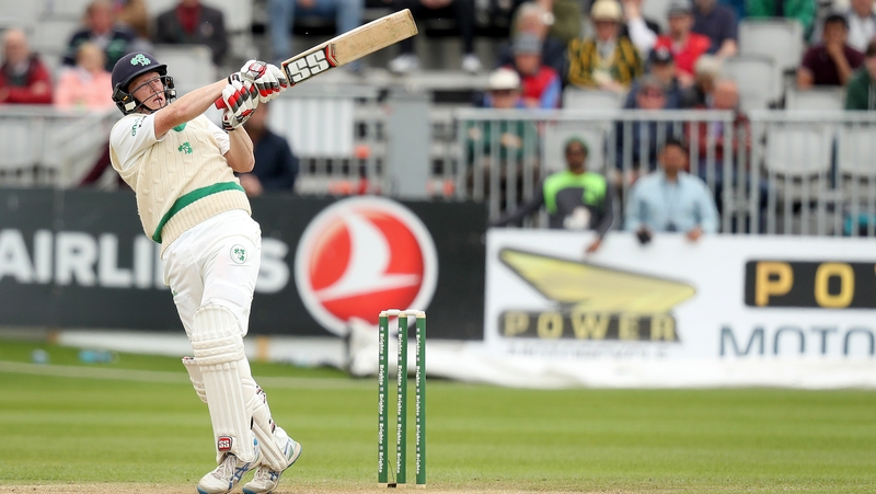 Kevin O'Brien on his way to Ireland's historic first Test century