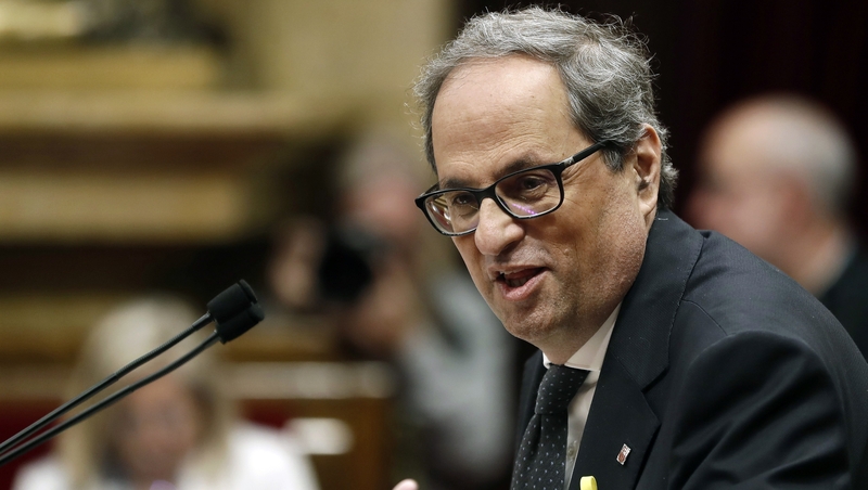 Quim Torra, a hardline separatist, was appointed Catalan president yesterday