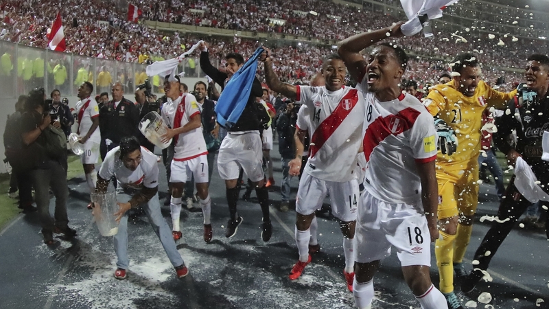 Peru celebrate their victory over New Zealand that saw them end a 36-year World Cup qualification wait