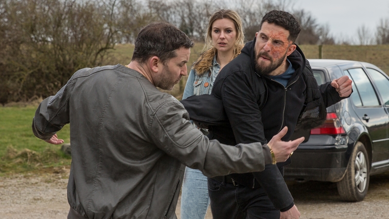 Ross punches Simon's friend Connor