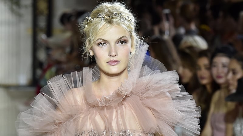 A model walks the runway during the Zuhair Murad Haute Couture